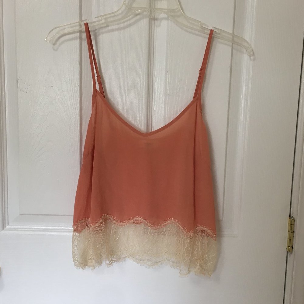 Wilfred coral cropped lace cami